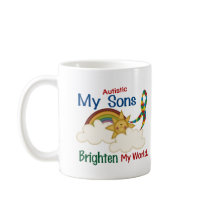 Autism BRIGHTEN MY WORLD 1 Sons Mug