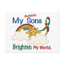 Autism BRIGHTEN MY WORLD 1 Sons Post Card