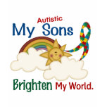 Autism BRIGHTEN MY WORLD 1 Sons Tee Shirt