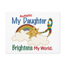 Autism BRIGHTENS MY WORLD 1 Daughter Post Cards