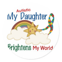 Autism BRIGHTENS MY WORLD 1 Daughter Stickers