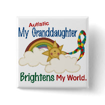 Autism BRIGHTENS MY WORLD 1 Granddaughter Pins