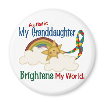 Autism BRIGHTENS MY WORLD 1 Granddaughter Refrigerator Magnets