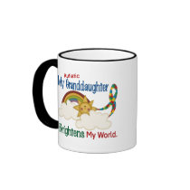 Autism BRIGHTENS MY WORLD 1 Granddaughter Coffee Mugs