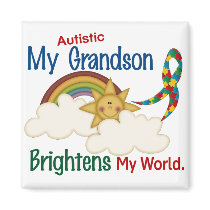 Autism BRIGHTENS MY WORLD 1 Grandson Magnet