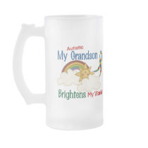 Autism BRIGHTENS MY WORLD 1 Grandson Coffee Mug