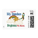 Autism BRIGHTENS MY WORLD 1 Grandson Postage Stamp