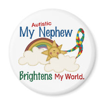 Autism BRIGHTENS MY WORLD 1 Nephew Fridge Magnets