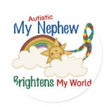 Autism BRIGHTENS MY WORLD 1 Nephew Stickers
