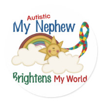Autism BRIGHTENS MY WORLD 1 Nephew Stickers
