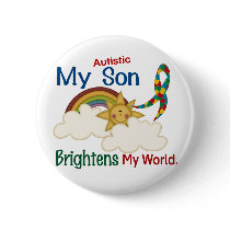 Autism BRIGHTENS MY WORLD 1 Son Pins