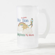 Autism BRIGHTENS MY WORLD 1 Son Coffee Mugs