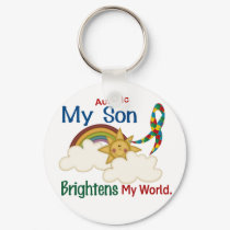 Autism BRIGHTENS MY WORLD 1 Son keychains