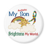 Autism BRIGHTENS MY WORLD 1 Son Refrigerator Magnets