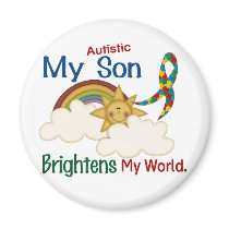 Autism BRIGHTENS MY WORLD 1 Son Refrigerator Magnets