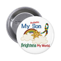 Autism BRIGHTENS MY WORLD 1 Son Pins