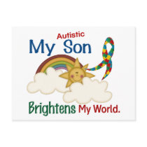 Autism BRIGHTENS MY WORLD 1 Son Postcards