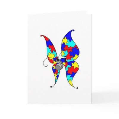 Autism Butterfly Greeting Card by PIPOPIPO