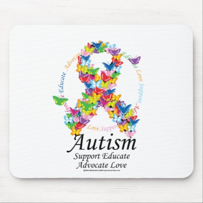 Autism Butterfly Ribbon Mouse Mats by fightcancertees