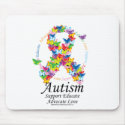 Autism Butterfly Ribbon mousepads