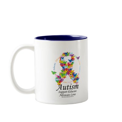 Autism Butterfly Ribbon Mug by fightcancertees