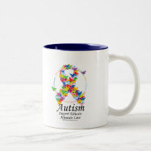 Autism Butterfly Ribbon Mug