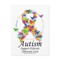 Autism Butterfly Ribbon postcards by fightcancertees Autism Butterfly Ribbon postcards