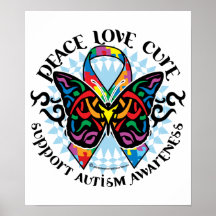 Autism Butterfly Tribal 2 Print