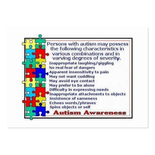 Autism Cards Business Card (back side)