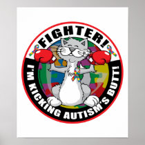 Autism Cat Fighter Poster