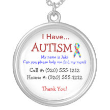 Autism Child's ID Necklace (Fully Changeble Text)