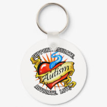 Autism Classic Heart Tattoo keychains