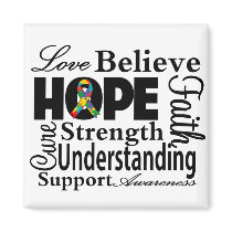 Autism Collage of Hope Magnets