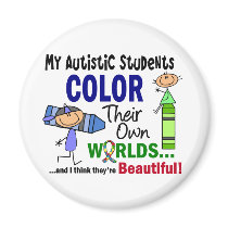 Autism COLOR THEIR OWN WORLDS Students Fridge Magnets