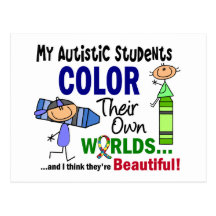 Autism COLOR THEIR OWN WORLDS Students Post Card