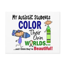 Autism COLOR THEIR OWN WORLDS Students Post Card
