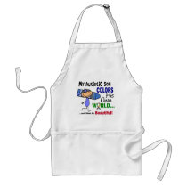 Autism COLORS HIS OWN WORLD Son aprons