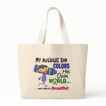 Autism COLORS HIS OWN WORLD Son Tote Bag