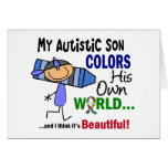 Autism COLORS HIS OWN WORLD Son Cards