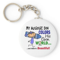 Autism COLORS HIS OWN WORLD Son Key Chain