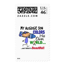 Autism COLORS HIS OWN WORLD Son Stamp