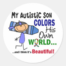 Autism COLORS HIS OWN WORLD Son Sticker