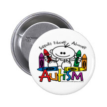 Autism Crayons Pinback Buttons