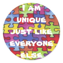AUTISM CURE PUZZLE, ROUND STICKER
