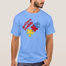 autism, daddy, shirt, birthday, education, school, children, son, parents, puzzles, Camiseta com design gráfico personalizado