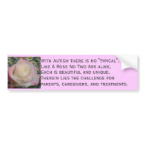 Autism Each Unique as a Rose bumper stickers