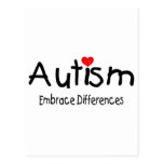 Autism Embrace Differences (Hrt) Post Card