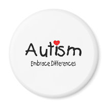 Autism, Embrace Differences Refrigerator Magnets