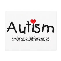 Autism, Embrace Differences Post Cards