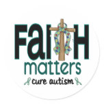 Autism Faith Matters Cross 1 Round Stickers